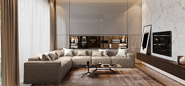 Угловой диван в интерьере гостиной-8, современный диван Фри с подушками